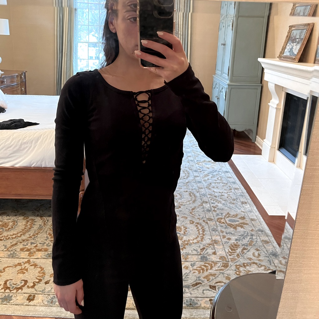 Free People Lace Up Long-Sleeve Tee
